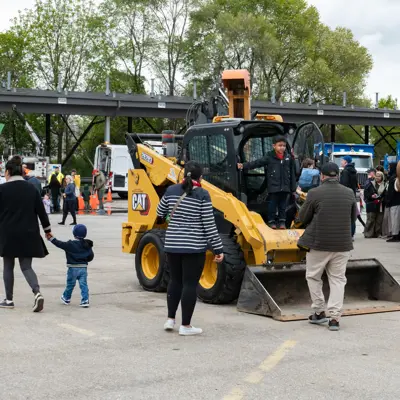 Kid in excavator