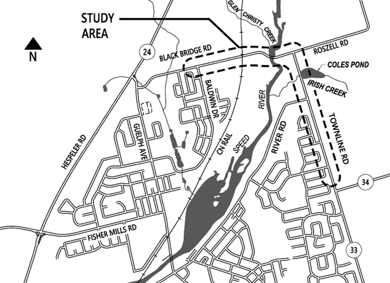 Map Black Bridge Road Study Area