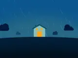 Animation of a house in a rainstorm.